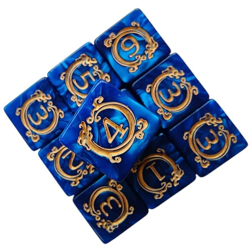 Dragon Pattern Dice – Rollenspiel-Dice, dekoratives polyedrisches Spielzeug | 10 x Dellen Fantasy-Spiel für Bürodekoration, Geschenkideen für Teenager, Mädchen, Femi Dragon Pattern Dice – Rollenspiel-Dice, dekoratives polyedrisches Spielzeug | 10 x Dellen Fantasy-Spiel für Bürodekoration, Geschenkideen für Teenager, Mädchen, Femi von Jubilofex