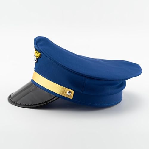 Jubilofex Pilot Captain Hat – Halloween Kostüm Cap | Pilot Erwachsene Hut Airplane Captain Kostüm Zubehör für Männer Halloween Cosplay Party Supplies von Jubilofex