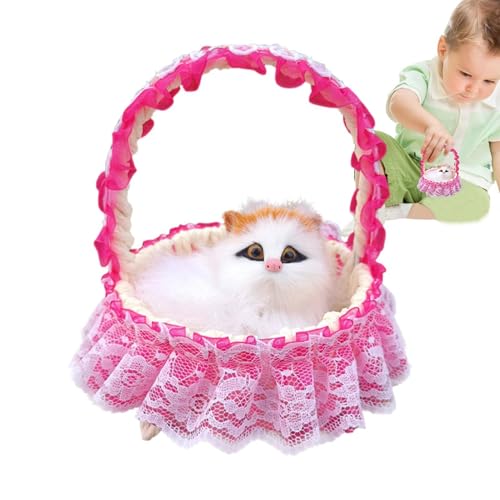 Jubilofex Realistischer Katzenschäler, handgefertigtes realistisches Plüschspielzeug, Desktop-Puppenspielzeug für Katzen-Plüschpuppen, realistisch, mit hängendem Korb Jubilofex Realistischer Katzenschäler, handgefertigtes realistisches Plüschspielzeug, Desktop-Puppenspielzeug für Katzen-Plüschpuppen, realistisch, mit hängendem Korb von Jubilofex
