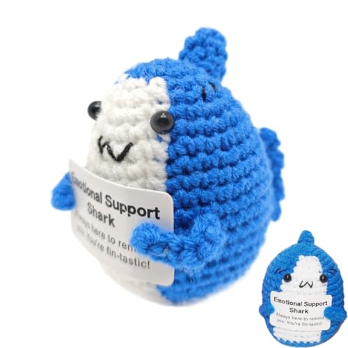 Positive Hai-Stricktiere – Emotionales Hai-Plüschtier, Garnspielzeug | Inspirierendes Strick, Handarbeit mit Karte, dekoratives Wohlfühlgeschenk für Tierfans, Kollegen, Kragen Positive Hai-Stricktiere – Emotionales Hai-Plüschtier, Garnspielzeug | Inspirierendes Strick, Handarbeit mit Karte, dekoratives Wohlfühlgeschenk für Tierfans, Kollegen, Kragen von Jubilofex