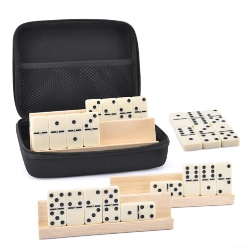 Retro-Spielset Domino, komplettes Domino-Set | Vintage Domino Game komplett mit Koffer – ein unverzichtbares Domino-Spiel für den Familienspielabend, leicht zu tragen für Schlafsäle und Retro-Spielset Domino, komplettes Domino-Set | Vintage Domino Game komplett mit Koffer – ein unverzichtbares Domino-Spiel für den Familienspielabend, leicht zu tragen für Schlafsäle und von Jubilofex