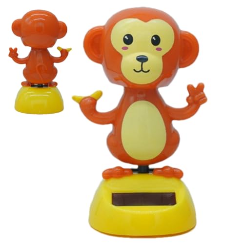 Solar angetriebene Tanzpuppe, Cartoon Red Monkey Auto Doll | Starker Rückenkleber Auto -Innenausstattung für Häuser, Autos, Schlafzimmer, Arbeitsbereiche von Jubilofex