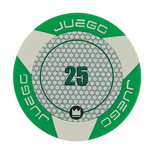 Juego JU00127 100 Poker Chips Poker Set Tunierwert 25, Gesellschaftsspiel - Grün/Weiss von Juego