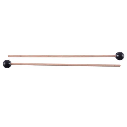 Jufjsfy 2 Stück im weichen Gummi Kopf Schlägel Holzgriff Glocke Drumsticks für Glockenspiel Xylophon Glocke Musikinstrumente Teile Schwarz von Jufjsfy