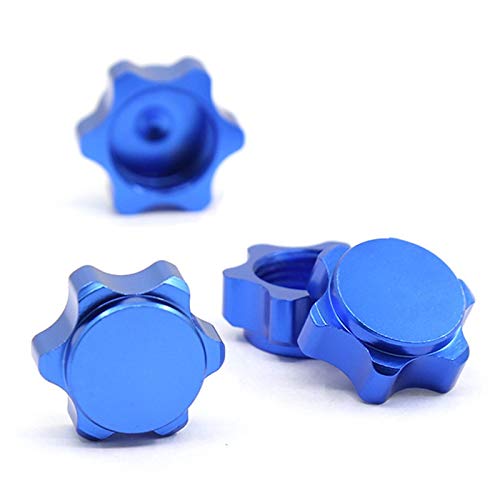 Jufjsfy 4 Stück Radkappen aus Aluminium, Staubschutz, 17 mm, Sechskantmutter für 1/8 RC, Blau von Jufjsfy