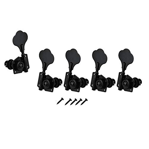 Jufjsfy 5 Stück Zubehör für Bassgitarre offen Vintage Stimmschlüssel Sprossen Stimmgeräte für mechanische Kopfteile Schwarz 1L4R für Bass 5 Saiten Schwarz von Jufjsfy