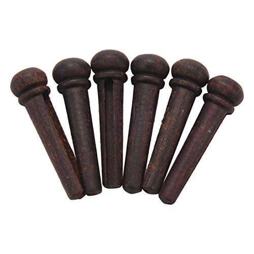 Jufjsfy 6 Stück Rosenholz Gitarre Pins Stegstifte End Pin Set von Jufjsfy