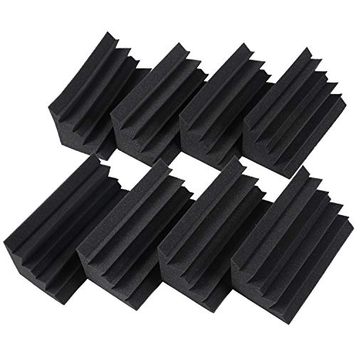 Jufjsfy 8 Packungen mit 4,6 x 4,6 x 9,5 Schwarz Schalldämmung Trap Acoustic Wand Schaumstoff Studio Schaumstoff Fliesen (8 Stück, Schwarz) von Jufjsfy