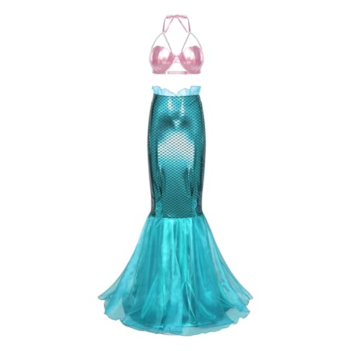 Jugaoge Damen Neckholder Meerjungfrau Top und Lack Leder Optik Rock Fischschuppen Print Tanzrock mit Rüschen Motto Party Gogo Outfits Clubwear Typ G L Jugaoge Damen Neckholder Meerjungfrau Top und Lack Leder Optik Rock Fischschuppen Print Tanzrock mit Rüschen Motto Party Gogo Outfits Clubwear Typ G L von Jugaoge