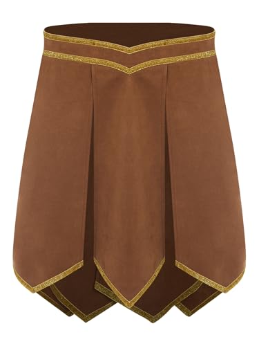 Jugaoge Herren Wildleder Rock Gladiator Kilt Römer Kämpfer Krieger Rüstungen Panzer mit Goldener Saum Motto Party Cosplay Outfits Clubwear Braun 3XL Jugaoge Herren Wildleder Rock Gladiator Kilt Römer Kämpfer Krieger Rüstungen Panzer mit Goldener Saum Motto Party Cosplay Outfits Clubwear Braun 3XL von Jugaoge