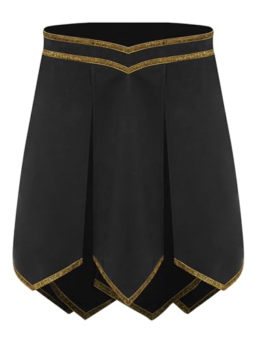 Jugaoge Herren Wildleder Rock Gladiator Kilt Römer Kämpfer Krieger Rüstungen Panzer mit Goldener Saum Motto Party Cosplay Outfits Clubwear Schwarz XL Jugaoge Herren Wildleder Rock Gladiator Kilt Römer Kämpfer Krieger Rüstungen Panzer mit Goldener Saum Motto Party Cosplay Outfits Clubwear Schwarz XL von Jugaoge