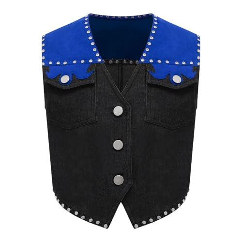 Jugaoge Jungen Cowboy Weste Western Wildleder Gilet Ärmellos Geknöpfte Anzugjacke Patchwork Blazer mit Fransen Retro Hippie Kleidung Party Outfits Königsblau 146-152 Jugaoge Jungen Cowboy Weste Western Wildleder Gilet Ärmellos Geknöpfte Anzugjacke Patchwork Blazer mit Fransen Retro Hippie Kleidung Party Outfits Königsblau 146-152 von Jugaoge
