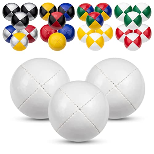 Juggle Dream 3X Pro Thud Jonglierbälle - Set mit 3 professionellen Jonglierbällen mit kostenlosem Online-Lernvideo, perfekt für Anfänger und Experten (Weiß) von Juggle Dream