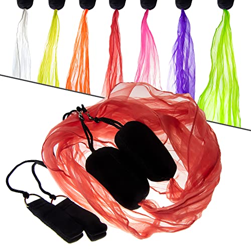 Juggle Dream Mini Schal POI Set – Übe das Jonglieren von Spinning Poi, Weiche Köpfe Spirale Soft-Pois Übungs-Junior-Kit mit Lernvideo (Rot) von Juggle Dream