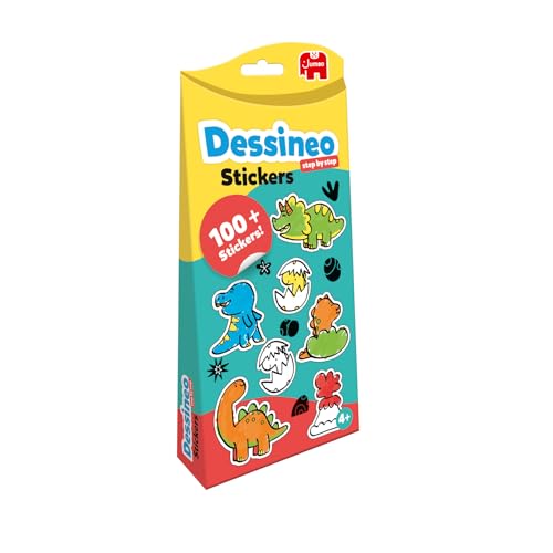 Jumbo Dinosaurier Sticker-Set - Sticker-Spiel für Kids ab 4 Jahren - 16 Bögen mit Schwammkissen - Dinosaurier-Thema von Jumbo Spiele