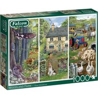 Jumbo 1110500242 - Falcon, Fiona Osbaldstone, Woodland Farm, Puzzle, 1000 Teile von Jumbo Spiele