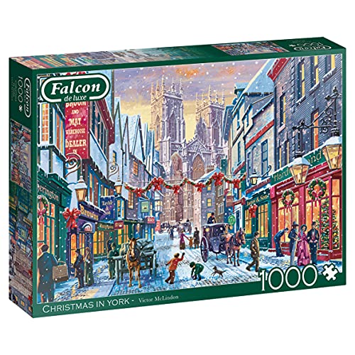 Falcon Jumbo Spiele Falcon Puzzle 1000 Teile - Christmas in York – ab 12 Jahren – Puzzle Weihnachten von Jumbo