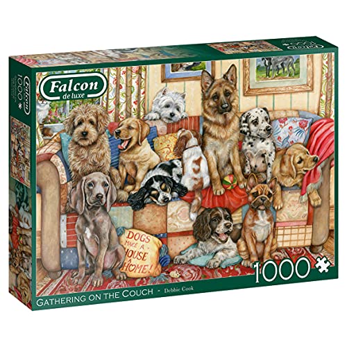 Jumbo 11293 Gathering on The Couch-1000 Teile Dog Puzzlespiel, Mehrfarben von Jumbo