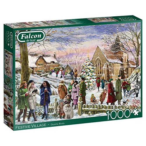 Falcon 11352 Festive Village 1000 Teile Puzzlespiel, Mehrfarbig, Einheitsgröße von Jumbo