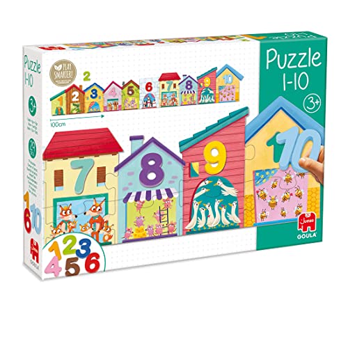 Goula Jumbo Spiele GOULA - Buntes Holzpuzzle mit Zahlen von 1 bis 10 - Lernspiel für Kinder ab 3 Jahre von Goula