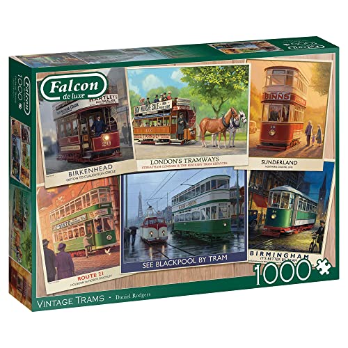 Falcon Jumbo Spiele Falcon Vintage Trams 1000 Teile - Puzzle für Erwachsene von Jumbo