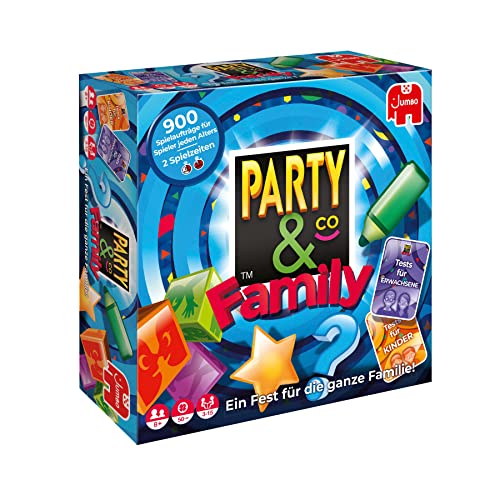 Jumbo - Party & Co. Family Multi-Test-Brettspiel, 3 bis 15 Spieler, ab 8 Jahren, auf Deutsch von Jumbo