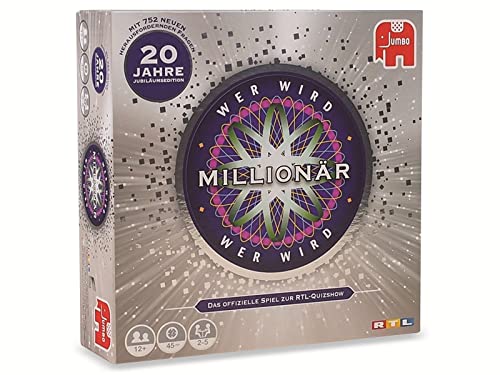 Jumbo Spiele - Wer wird Millionär - die Jubiläumsauflage der berühmten TV-Show als Brettspiel - Gesellschaftsspiel für 2-5 Spieler ab 12 Jahren, Jubiläums Edition von Jumbo