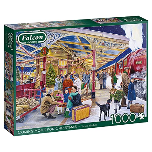 Jumbo Spiele Falcon Puzzle 1000 Teile - Coming Home for Christmas – ab 12 Jahren – Puzzle Weihnachten von Jumbo