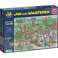 Jumbo 1110100318 - Jan van Haasteren, Stunde der Gartenvögel, Comic-Puzzle, 1000 Teile von Jumbo Spiele