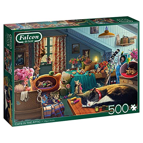 Falcon 11300 Cats in The Attic-500 Teile de Luxe Katzen Puzzlespiel, Mehrfarben Falcon 11300 Cats in The Attic-500 Teile de Luxe Katzen Puzzlespiel, Mehrfarben von Falcon