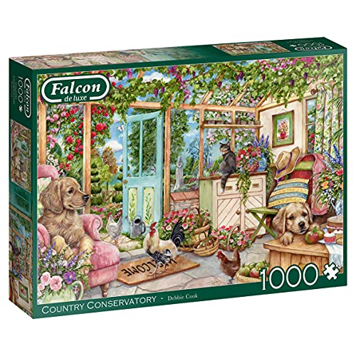 Falcon 11314 Country Conservatory-1000 Teile de Luxe Dog Puzzlespiel, Mehrfarben von Jumbo