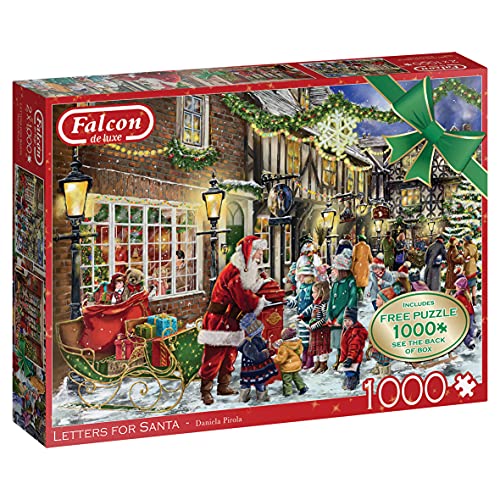 Falcon 11343 Letters for Santa-2x 1000 Teile Puzzlespiel, Mehrfarben von Jumbo