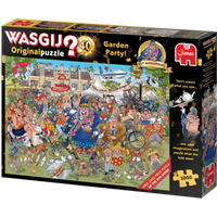 JUMBO 25019 Puzzle 1000 Teile Wasgij Original 40 - Gartenfest 25 Jahre Jubiläumsedition von Jumbo