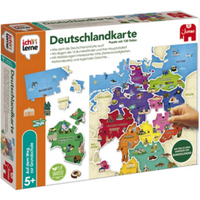 JUMBO SPIELE 19927 Lernpuzzle 130 Teile Ich lerne die Deutschlandkarte von Jumbo