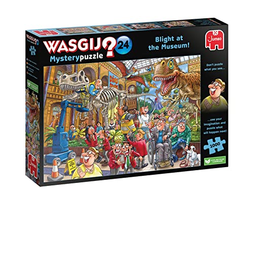 Wasgij 1110100014 Chaos im Museum (1000 Teile) Dinosaurier Mystery 24 1000pcs von Jumbo