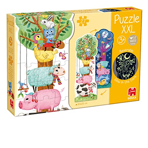 Goula - Puzzle XXL Farm Day & Night - XXL-Puzzle für Kinder - ab 3 Jahren von Dujardin