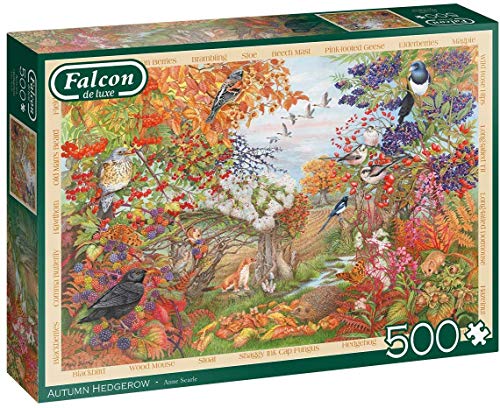 Jumbo Puzzles 11270 Autumn Hedgerow-500 Teile Falcon de Luxe Herz Puzzlespiel, Mehrfarben von Jumbo