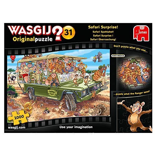 Jumbo Puzzles JUM19164 Surprise Wasgij Original 31: Safari Überraschung (1000 Teile) von Jumbo