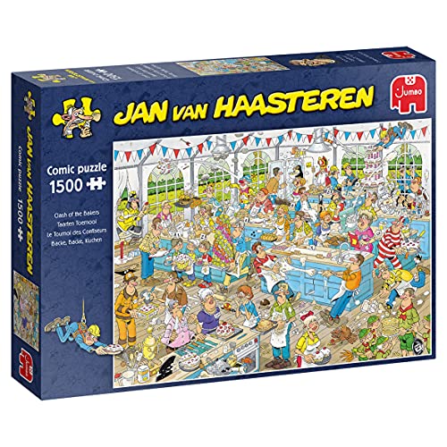 Jumbo Puzzles Jan van Haasteren Puzzle 1500 Teile – Backe, backe, Kuchen – ab 12 Jahren – Comic Puzzle, Multi Kleuren von Jumbo