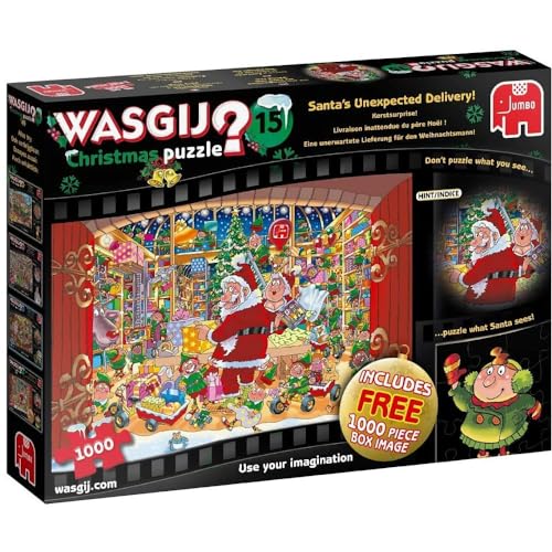 Jumbo Spiele GmbH JUM19172 Santa's Treat Piece Wasgij Christmas 15 Puzzle (2 x 1000 Teile) von Jumbo