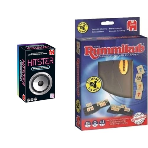 Jumbo Spiele Hitster Original EIN Party- und Kartenspiel & Spiele Original Rummikub Kompakt Spiel - der Spieleklassiker als Reise-Edition - Gesellschaftsspiel für die ganze Familie, 7 Jahre+ von Jumbo