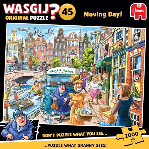 Wasgij Original 45 Moving Day - Einzigartige 1000 Teile Puzzle für Erwachsene - Bunt, Herausfordernd & Brainteasing 1000 Teile Erwachsene Puzzle - 100% recycelter Karton 1000 Teile Puzzles - Jumbo von Jumbo