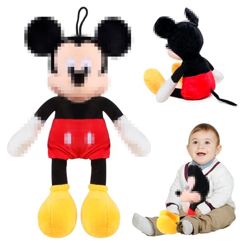 Mickey Maus Plüschtier, 35cm Kuscheltier Mickey Maus Rot, Mickey Plüschpuppen Kinder, Stofftier Mouse, Plüschfigur für Geburtstage, Plüsch Spielzeug für Mädchen und Jungen Kindergeschenk (Mickey) von JunMallko