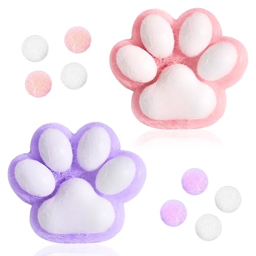 Squeeze Spielzeug, 2 Stück Cat Paw Squeeze Toy, Fufu Squishy, Kawaii Cat Paws Antistress Spielzeug, Taba Squishy, Funny Stressball Squeeze Antistressball für Kinder und Erwachsene Zum Entspannen von JunMallko