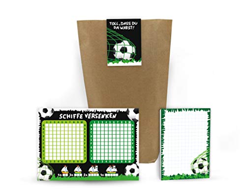 12 Schiffe versenken + 12 Blöcke + 12 Geschenktüten + 12 Aufkleber Fussball Fußball Mitgebsel Gastgeschenk beim Geburtstag Kindergeburtstag Mädchen Jungen 12 Schiffe versenken + 12 Blöcke + 12 Geschenktüten + 12 Aufkleber Fussball Fußball Mitgebsel Gastgeschenk beim Geburtstag Kindergeburtstag Mädchen Jungen von Junaversum