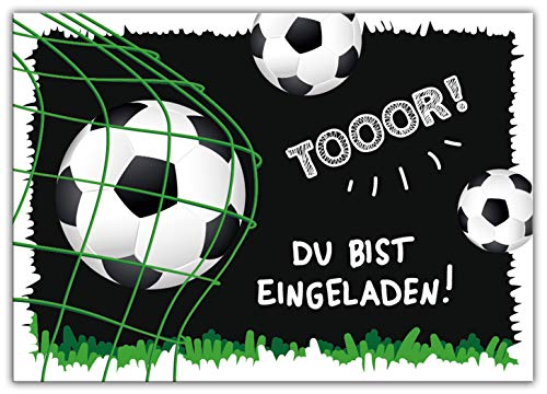 6 Einladungskarten zum Kindergeburtstag Jungen Fussball Fußball von Junaversum