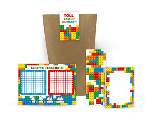 6 Schiffe versenken + 6 Lesezeichen + 6 Notizblöcke + 6 Geschenktüten + 6 Aufkleber Bausteine Bauklötze Mitgebsel Kindergeburtstag Junge Gastgeschenke für Jungsgeburtstag 6 Schiffe versenken + 6 Lesezeichen + 6 Notizblöcke + 6 Geschenktüten + 6 Aufkleber Bausteine Bauklötze Mitgebsel Kindergeburtstag Junge Gastgeschenke für Jungsgeburtstag von Junaversum