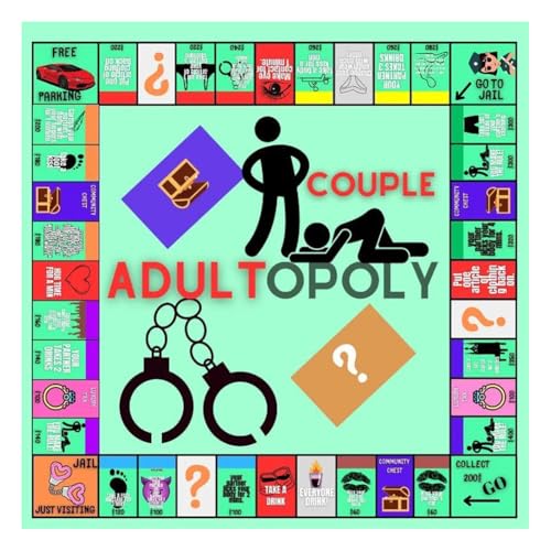 Junerain Adultopoly Brettspiel, Paar Brettspiel für Erwachsene, Schlafzimmer Spiele für Paare, Paar Konversations Kartenspiel Requisiten von Junerain