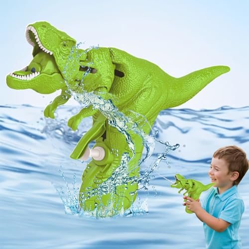 Junerain Dinosaurier Wasserpistole Spielzeug für Kinder, Dino Wasserspritzpistole für Kinder, Dino Strandspielzeug, Dinosaurier Water Gu-n Sommergartenspielzeug für Kinder von Junerain