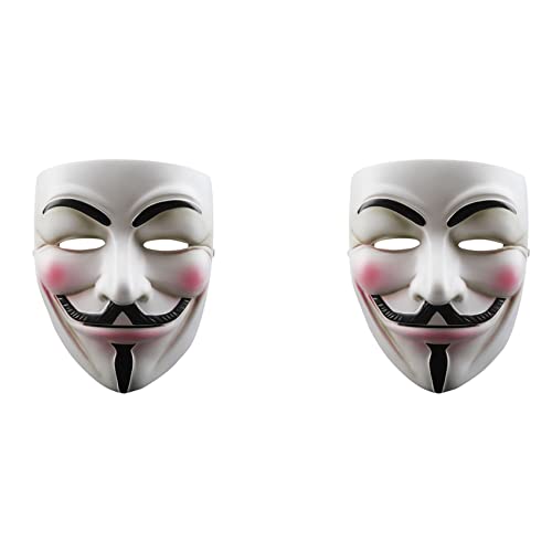 Junguluy 2 x Anonymous Guy Fawkes Kunstharz Cosplay Maske Kostüm Requisite Spielzeug von Junguluy